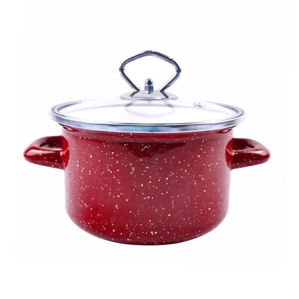 Enamel Casserole - Speckled Finish Red